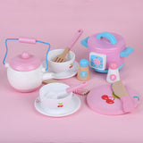 Pretend Play: Kids Wooden Kitchen Tea Set Pretend Play