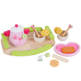 Pretend Play: Kids Wooden Kitchen Tea Set Pretend Play