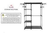 Clothing & Wardrobe Storage: Sorti Freestanding Portable Closet Metal Wardrobe Garment Rack Hanger