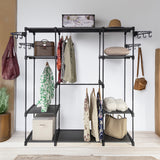 Clothing & Wardrobe Storage: Sorti Freestanding Portable Closet Metal Wardrobe Garment Rack Hanger