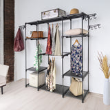 Clothing & Wardrobe Storage: Sorti Freestanding Portable Closet Metal Wardrobe Garment Rack Hanger