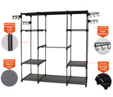 Clothing & Wardrobe Storage: Sorti Freestanding Portable Closet Metal Wardrobe Garment Rack Hanger