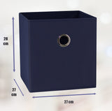 Storage Boxes: SORTI 27x28x27 CM Dark Blue 8-Pack Foldable Storage Cubes - Fabric Bookcase Organizers for Toys and More