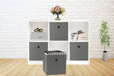 Storage Boxes: SORTI 27x28x27 CM Grey 8-Pack Foldable Storage Cubes - Fabric Bookcase Organizers for Toys and More