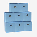 Storage Boxes: SORTI 27x28x27 CM Light Blue 8-Pack Foldable Storage Cubes - Fabric Bookcase Organizers for Toys and More
