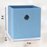 Storage Boxes: SORTI 27x28x27 CM Light Blue 8-Pack Foldable Storage Cubes - Fabric Bookcase Organizers for Toys and More
