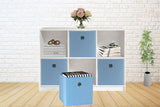 Storage Boxes: SORTI 27x28x27 CM Light Blue 8-Pack Foldable Storage Cubes - Fabric Bookcase Organizers for Toys and More