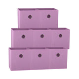 Storage Boxes: SORTI 27x28x27 CM Light Pink 8-Pack Foldable Storage Cubes - Fabric Bookcase Organizers for Toys and More