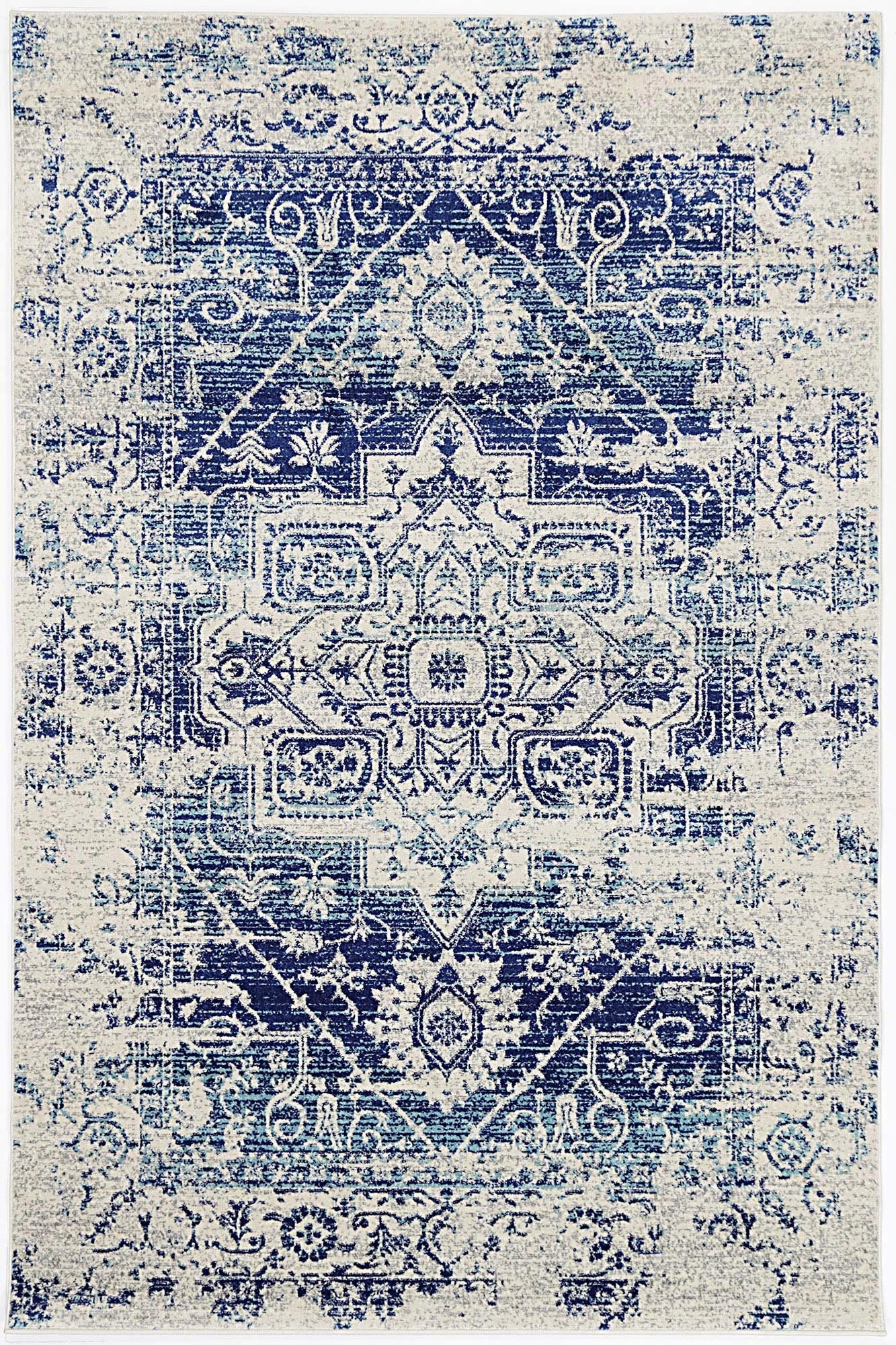 Floor Rugs: delicate-audrey-ivory-navy-rug 160x230