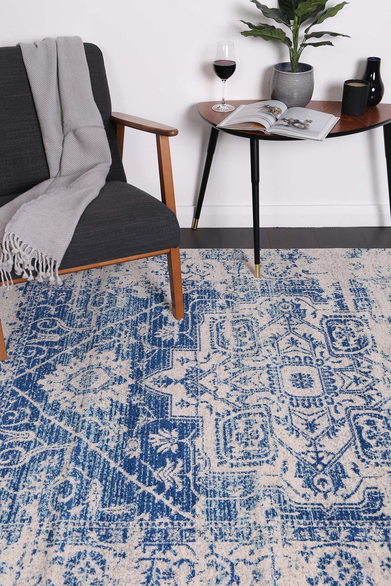 Floor Rugs: delicate-audrey-ivory-navy-rug 200x290