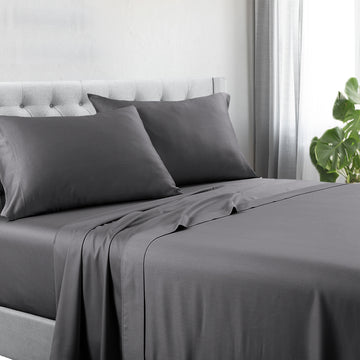 Bed Sheets: 1200tc hotel quality cotton rich sheet set king charcol