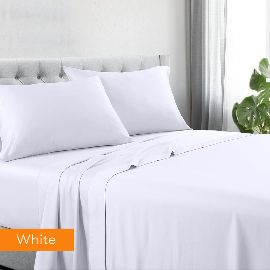 Bed Sheets: 1200tc hotel quality cotton rich sheet set king white