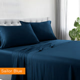 Bed Sheets: 1200tc hotel quality cotton rich sheet set mega queen sailor blue