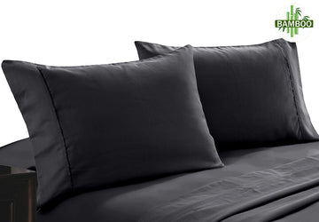 Pillowcases: 400 thread count bamboo cotton twin pack pillowcase charcoal