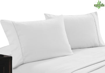 Pillowcases: 400 thread count bamboo cotton twin pack pillowcase white