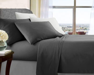 Bed Sheets: ultra soft microfibre sheet set queen charcoal
