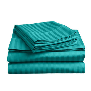 Bed Sheets: soft stripe microfibre sheet set king teal