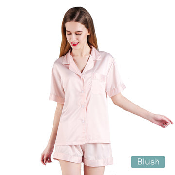 Women's Sleepwear: 2pc satin short women pajamas set small blush