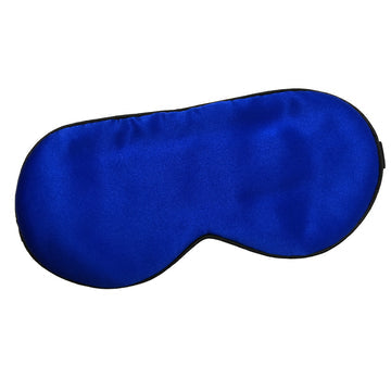 Sleeping Aids: 100 silk sleep eye mask for women men royal blue