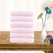 Bath Towels & Robes: 6 piece ultra light cotton face washers in baby pink