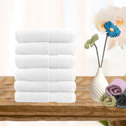 Bath Towels & Robes: 6 piece ultra light cotton face washers in white