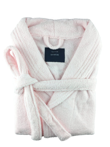 Bath Towels & Robes: small medium egyptian cotton terry toweling bathrobe baby pink