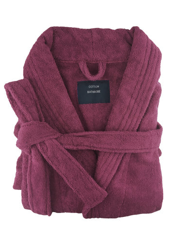 Bath Towels & Robes: small medium egyptian cotton terry toweling bathrobe burgundy