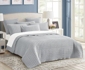 Duvet Covers: 7 piece vintage stone wash comforter set queen silver