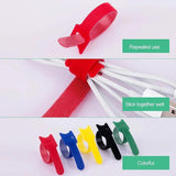 100PCS Reusable Cable Tie Nylon Hook Loop Strap Cord Ties PC TV Organiser - Colourful-100PCS