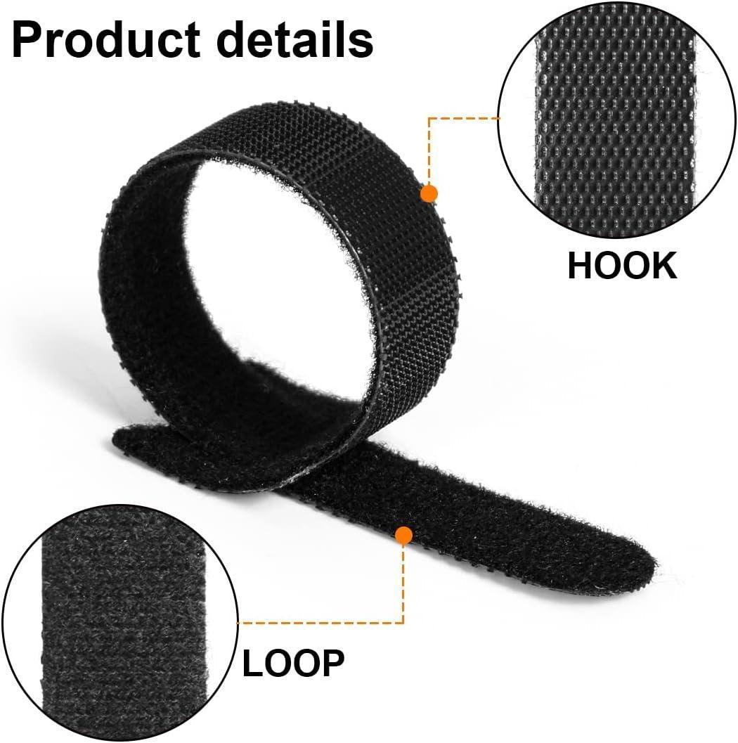 Cable Management: 100PCS Reusable Cable Tie Nylon Hook Loop Strap Cord Ties PC TV Organiser - Colourful-100PCS