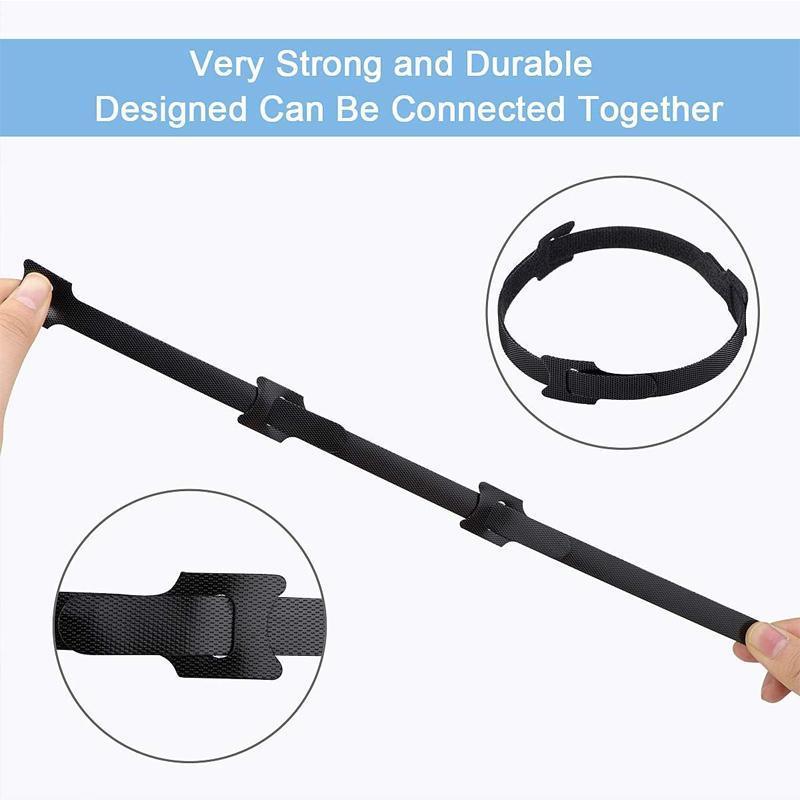 Cable Management: 100PCS Reusable Cable Tie Nylon Hook Loop Strap Cord Ties PC TV Organiser - Colourful-100PCS