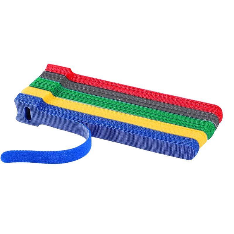 Cable Management: 100PCS Reusable Cable Tie Nylon Hook Loop Strap Cord Ties PC TV Organiser - Colourful-100PCS