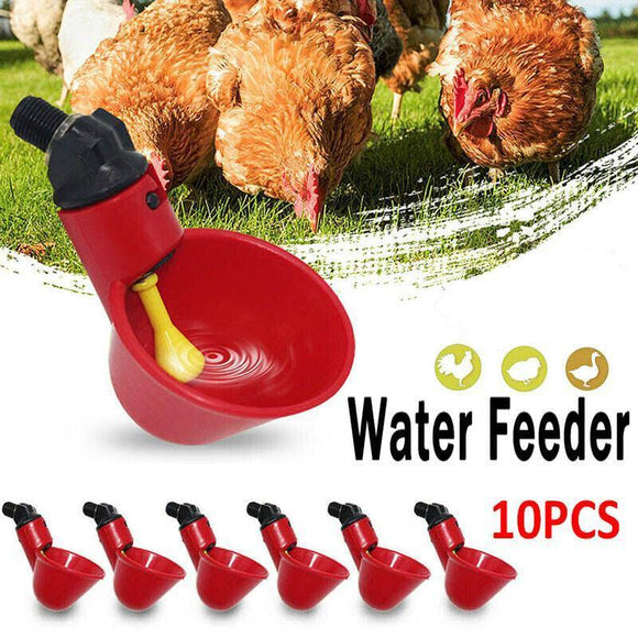 10 Pcs Automatic Poultry Waterer Cups for Chickens & Birds