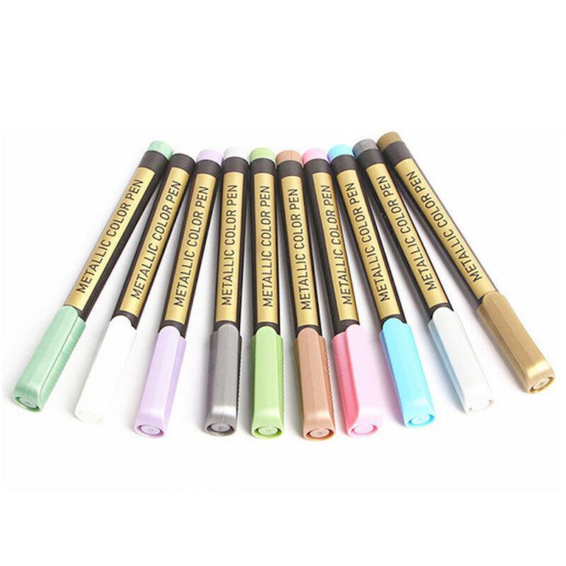 Pens & Pencils: 10Pcs/Set Waterproof  Paint Pens for Art on Metal Glass & Rock
