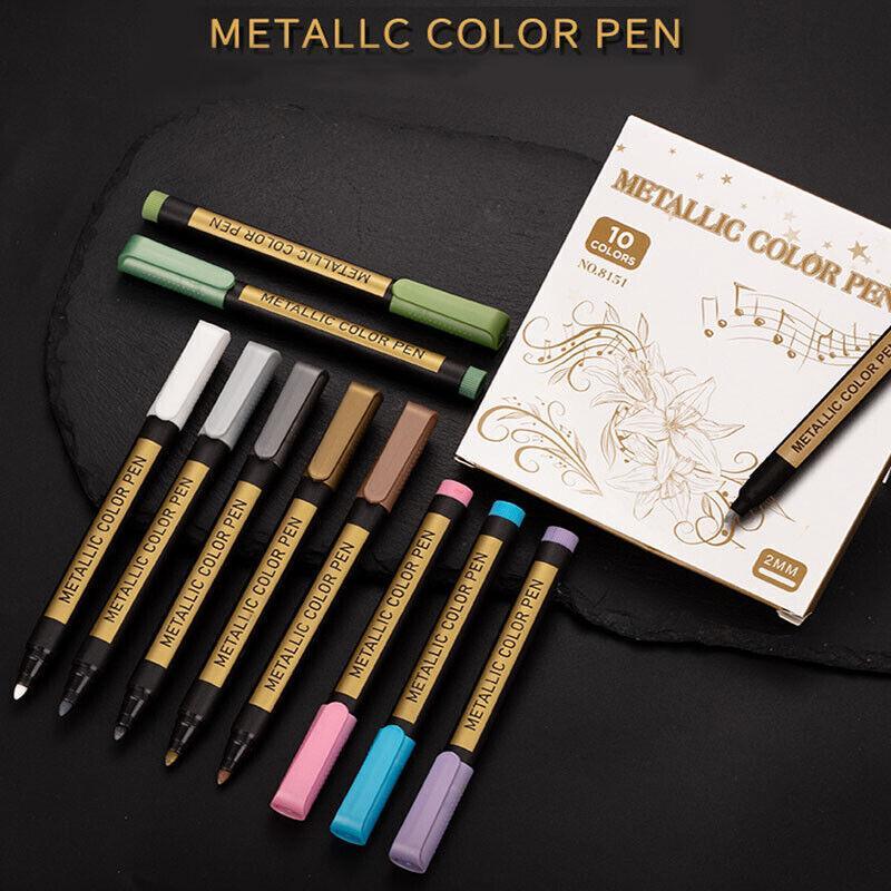 Pens & Pencils: 10Pcs/Set Waterproof  Paint Pens for Art on Metal Glass & Rock