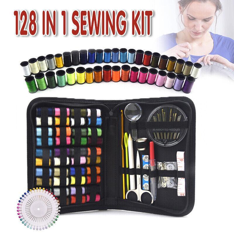 Clothing & Wardrobe Storage: 128Pcs Portable Sewing Kit Home Travel Emergency Professional Sewing Set