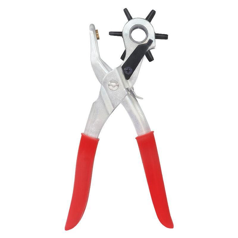 Hand Tools: Rotating Leather Hole Punch Plier 2-4.5mm 6 Size for Belt Strap Card Craft