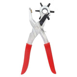 Hand Tools: Rotating Leather Hole Punch Plier 2-4.5mm 6 Size for Belt Strap Card Craft