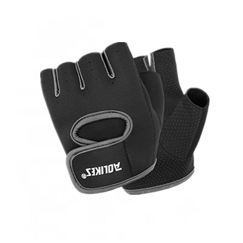 Weightlifting Gloves & Hand Supports: M Size Sports Gloves Weight Lifting Exercise Training Workout Bike Riding Men Women - Black+Purple