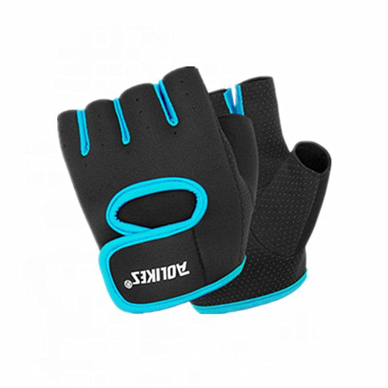 Weightlifting Gloves & Hand Supports: L Size Aolikes Sports Gloves Weight Lifting Exercise Training Workout Bike Riding - Black+Grey
