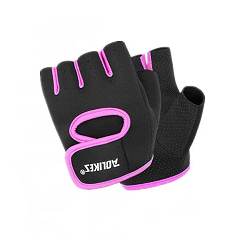 Weightlifting Gloves & Hand Supports: L Size Aolikes Sports Gloves Weight Lifting Exercise Training Workout Bike Riding - Black+Grey