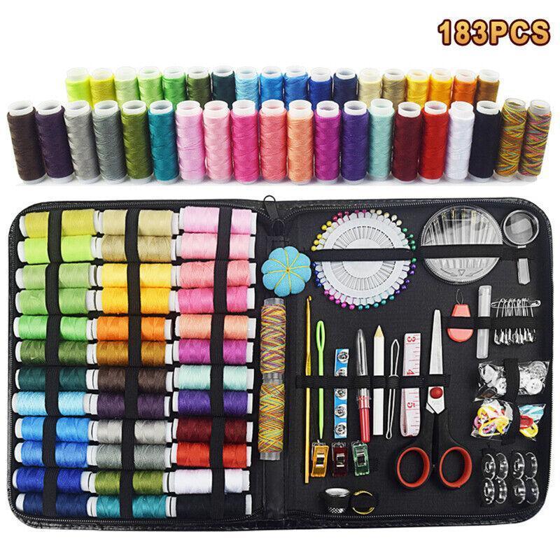 Arts & Crafts: Sewing Kit 183Pcs Portable Mini Premium Travel Home Beginner Emergency