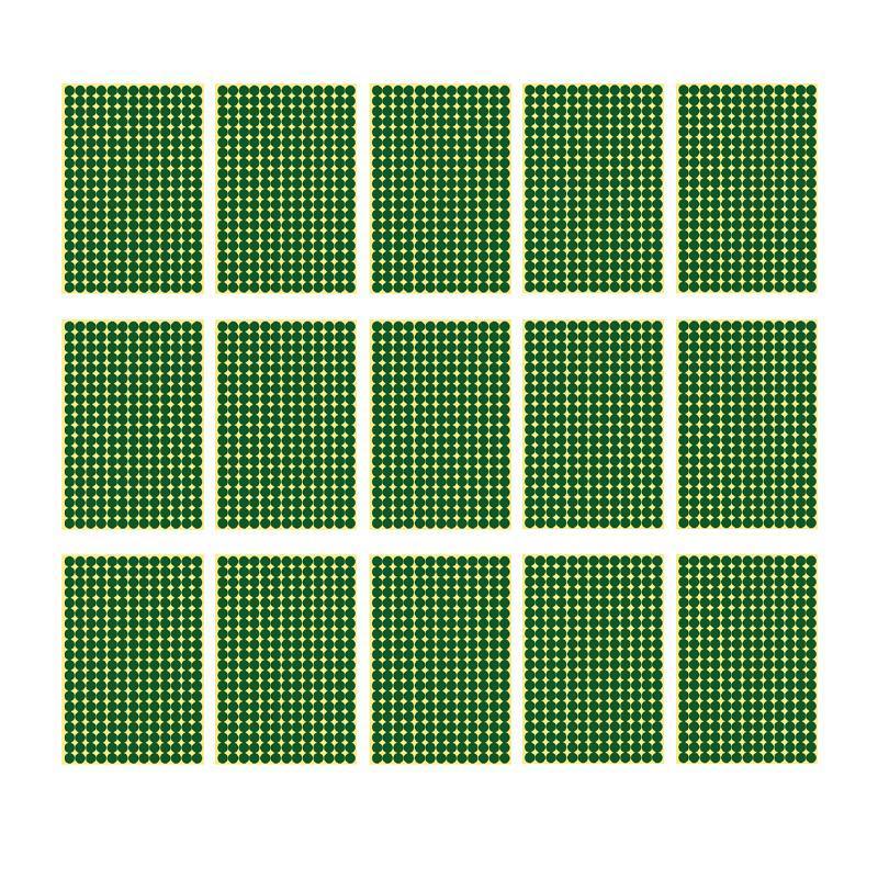 Labels: 8/13/25/50mm Colour Sticker Dots Adhesive Round Labels Circular Scrapbooking Green - 13mm 132 Dots - 1 Sheet