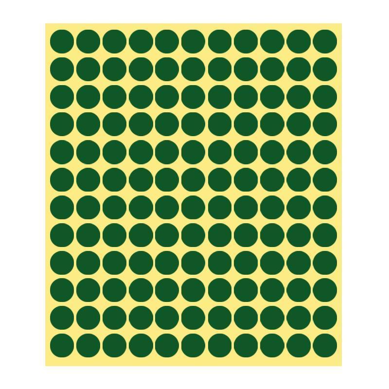 Labels: 8/13/25/50mm Colour Sticker Dots Adhesive Round Labels Circular Scrapbooking Green - 13mm 132 Dots - 1 Sheet