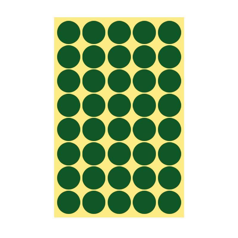 Labels: 8/13/25/50mm Colour Sticker Dots Adhesive Round Labels Circular Scrapbooking Green - 13mm 132 Dots - 1 Sheet
