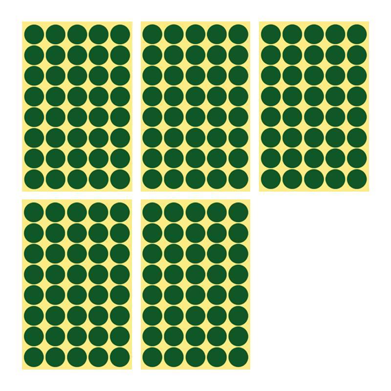 Labels: 8/13/25/50mm Colour Sticker Dots Adhesive Round Labels Circular Scrapbooking Green - 13mm 132 Dots - 1 Sheet