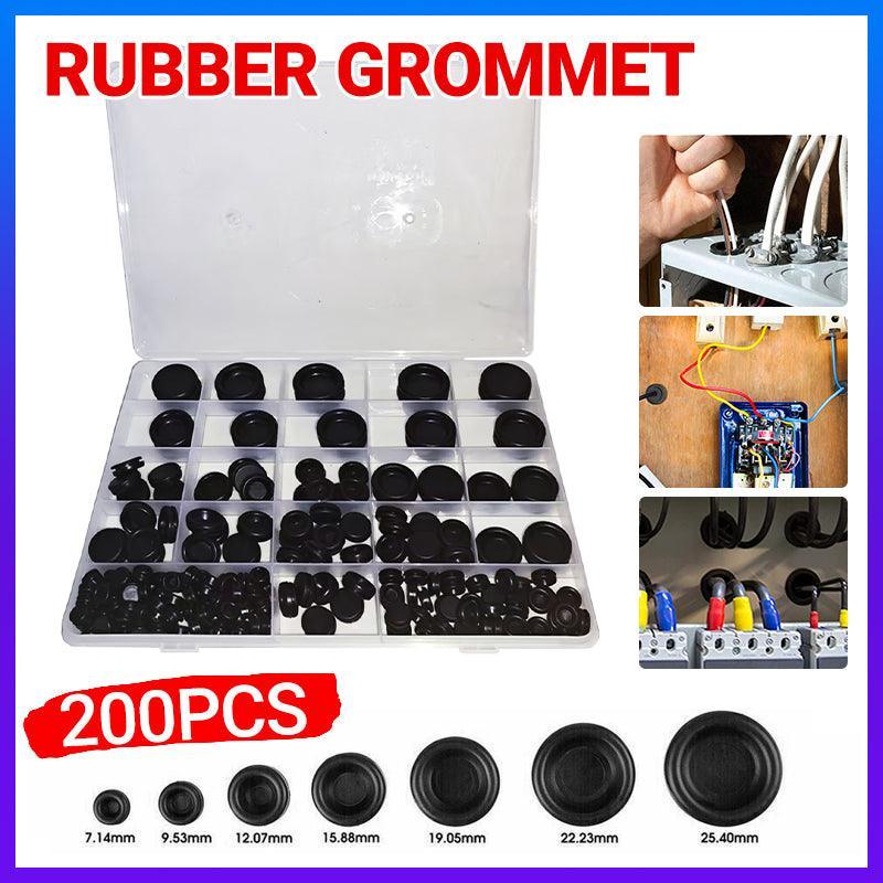 Automotive Repair & Speciality Tools: 200 Pcs Auto Rubber Grommet Assortment Set Fastener Kit Blanking 7 Popular Sizes