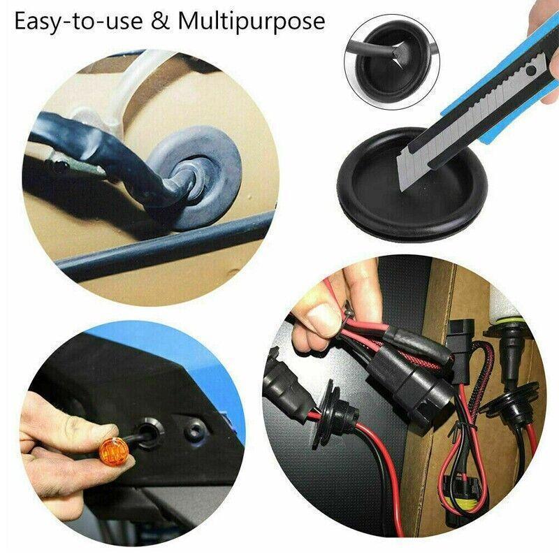 Automotive Repair & Speciality Tools: 200 Pcs Auto Rubber Grommet Assortment Set Fastener Kit Blanking 7 Popular Sizes