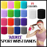Supports & Braces: Sport Cotton Wristband Wrist Band Sweatband Sweat Training Tennis Gym Yoga - Grey