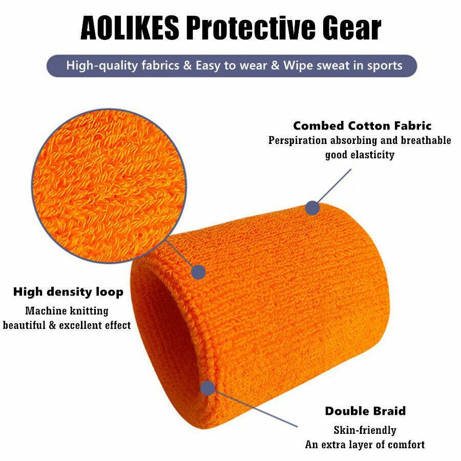 Supports & Braces: Sport Cotton Wristband Wrist Band Sweatband Sweat Training Tennis Gym Yoga - Grey